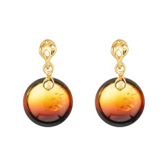 Pendientes en plata con Ámbar del Báltico amanecer