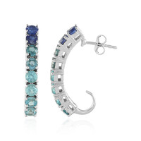 Pendientes en plata con Apatita azul