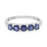 Anillo en plata con Zafiro azul birmano