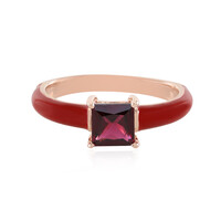 Anillo en plata con Rodolita frambuesa