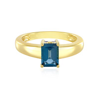 Anillo en plata con Topacio azul de Londres