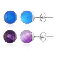 Pendientes en plata con Ónix azul