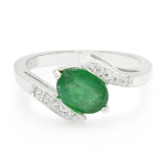 Anillo en plata con Esmeralda de Bahía