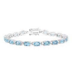Brazalete en plata con Topacio azul suizo