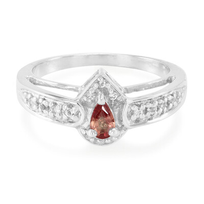 Anillo en plata con Zafiro naranja