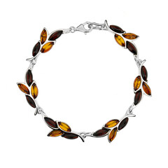 Brazalete en plata con Ámbar báltico