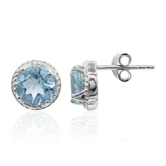 Pendientes en plata con Topacio azul cielo