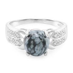Anillo en plata con Obsidiana Copo de Nieve