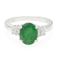 Anillo en plata con Esmeralda de Bahía