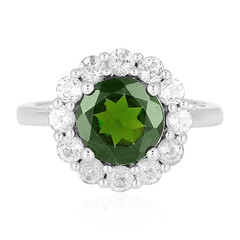 Anillo en plata con Diópsido de Rusia