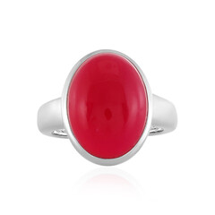 Anillo en plata con Calcedonia frambuesa