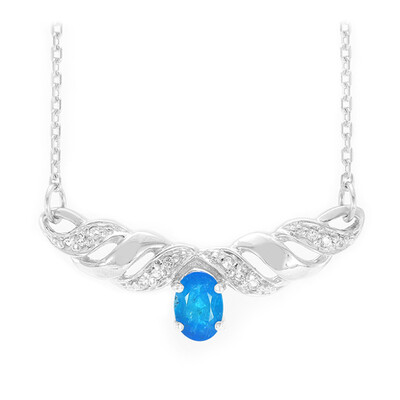 Collar en plata con Apatita azul neón