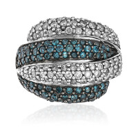 Anillo en oro con Diamante azul SI2
