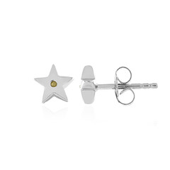 Pendientes en plata con Diamante I3 amarillo