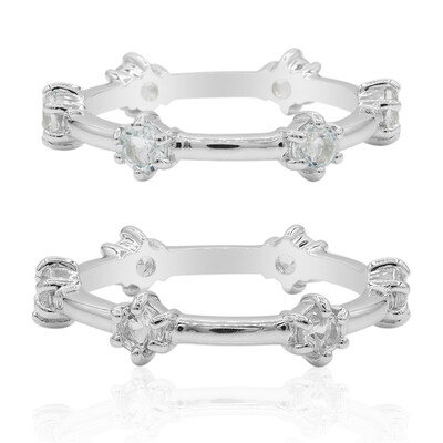 Anillo en plata con Topacio azul cielo