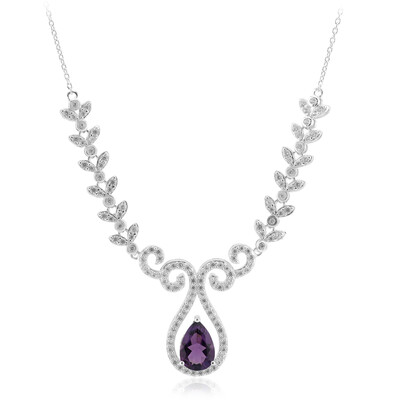 Collar en plata con Amatista de Zambia