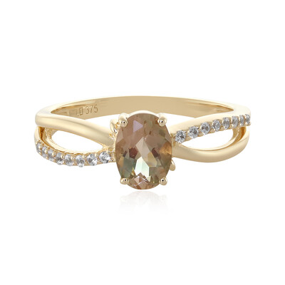 Anillo en oro con Piedra del sol de Oregón