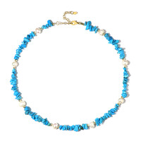Collar en plata con Howlita azul (Riya)