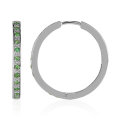 Pendientes en plata con Tsavorita