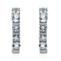 Pendientes en plata con Topacio azul cielo