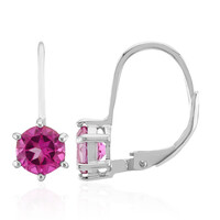 Pendientes en plata con Topacio rosa