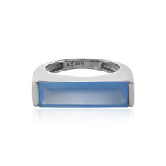 Anillo de hombre en plata con Calcedonia azul