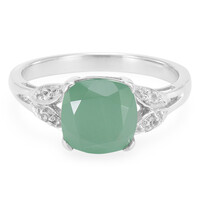 Anillo en plata con Calcedonia verde