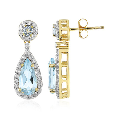 Pendientes en plata con Topacio azul cielo