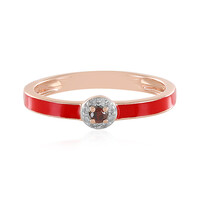 Anillo en plata con Diamante rojo I4
