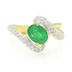 Anillo en plata con Esmeralda de Bahía