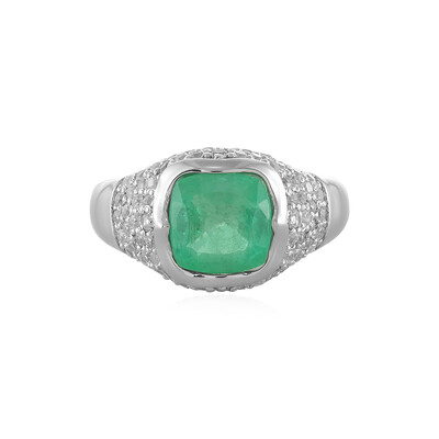 Anillo en plata con Esmeralda de Rusia