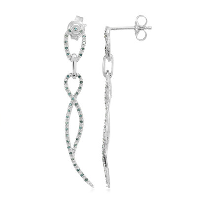 Pendientes en plata con Diamante fantasía