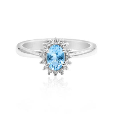 Anillo en plata con Aguamarina Santa María