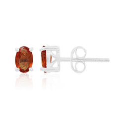 Pendientes en plata con Zafiro naranja