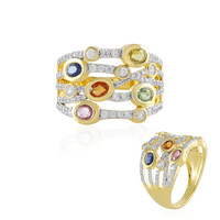Anillo en plata con Zafiro rosado