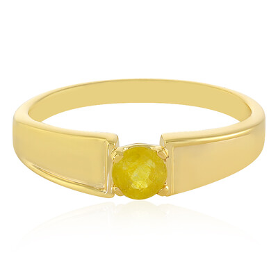 Anillo en plata con Zafiro amarillo de Madagascar