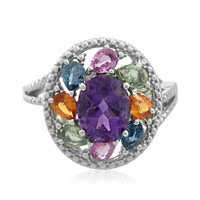 Anillo en plata con Amatista de Zambia