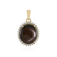 Colgante en oro con Zafiro estrella negra