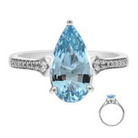 Anillo en oro con Aguamarina de Brasill AAA (AMAYANI)