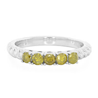 Anillo en plata con Diamante amarillo