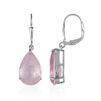 Pendientes en plata con Cuarzo púrpura pastel