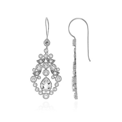 Pendientes en plata con Topacio blanco