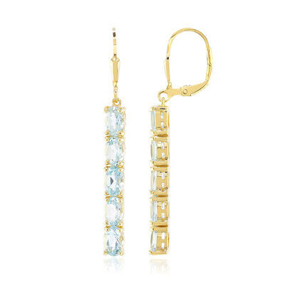 Pendientes en plata con Topacio azul cielo