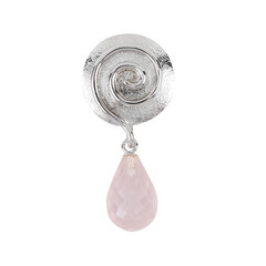 Colgante en plata con Cuarzo rosa