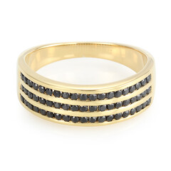 Anillo en plata con Espinela negra