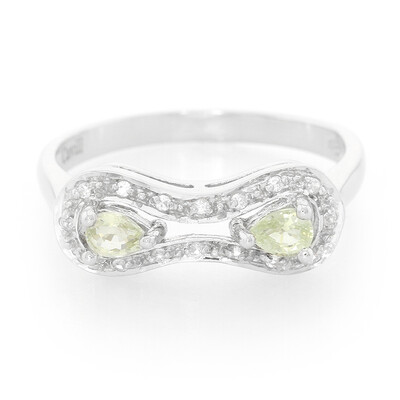 Anillo en plata con Turmalina cuprífera