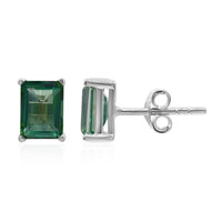 Pendientes en plata con Topacio verde mariposa