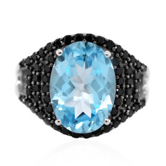 Anillo en plata con Topacio azul cielo