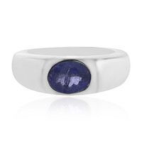Anillo de hombre en plata con Tanzanita