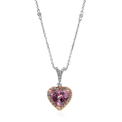 Collar en oro con Espinela de Birmania rosa (CIRARI)
